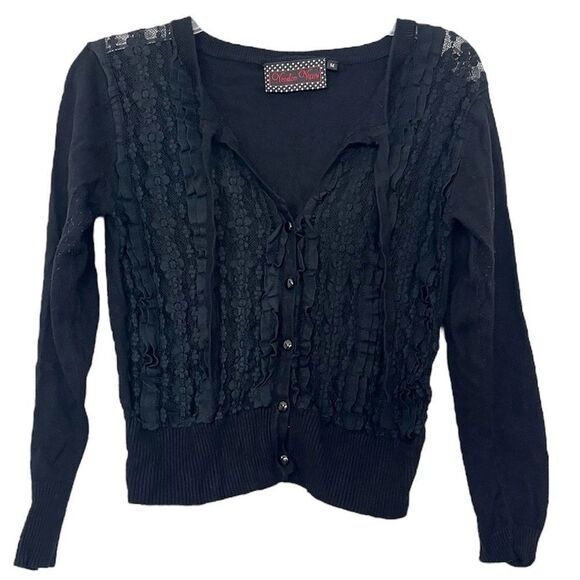 Voodoo Vixen Whimsigoth Lace Cardigan Size M Sheer Dark Romantic Fairy Witchy - Picture 9 of 9